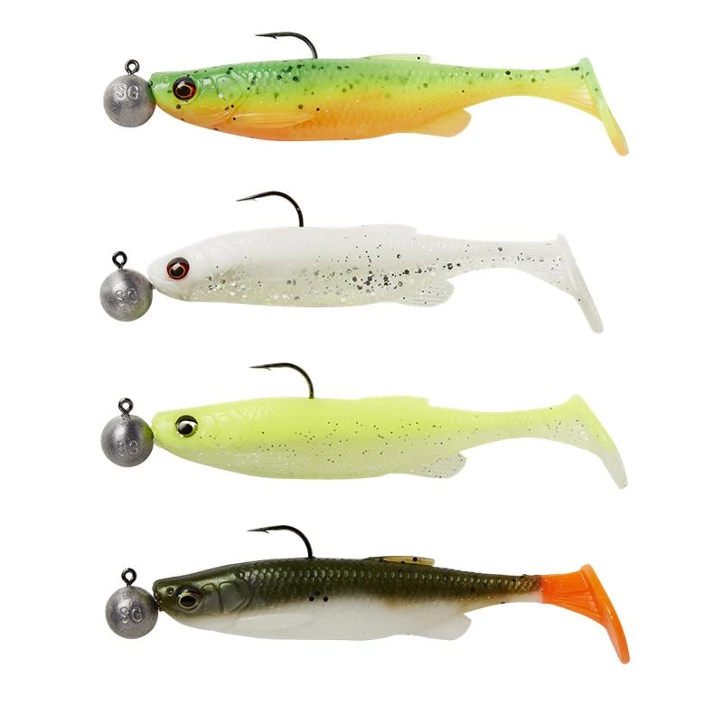 KIT LEURRES SOUPLES ARMÉS SAVAGE GEAR FAT MINNOW T-TAIL RTF 1 KIT LEURRES SOUPLES ARMÉS SAVAGE GEAR FAT MINNOW T-TAIL RTF